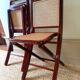 Folding wooden chairs and cannage