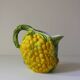 Yellow grape vintage barbotine jug
