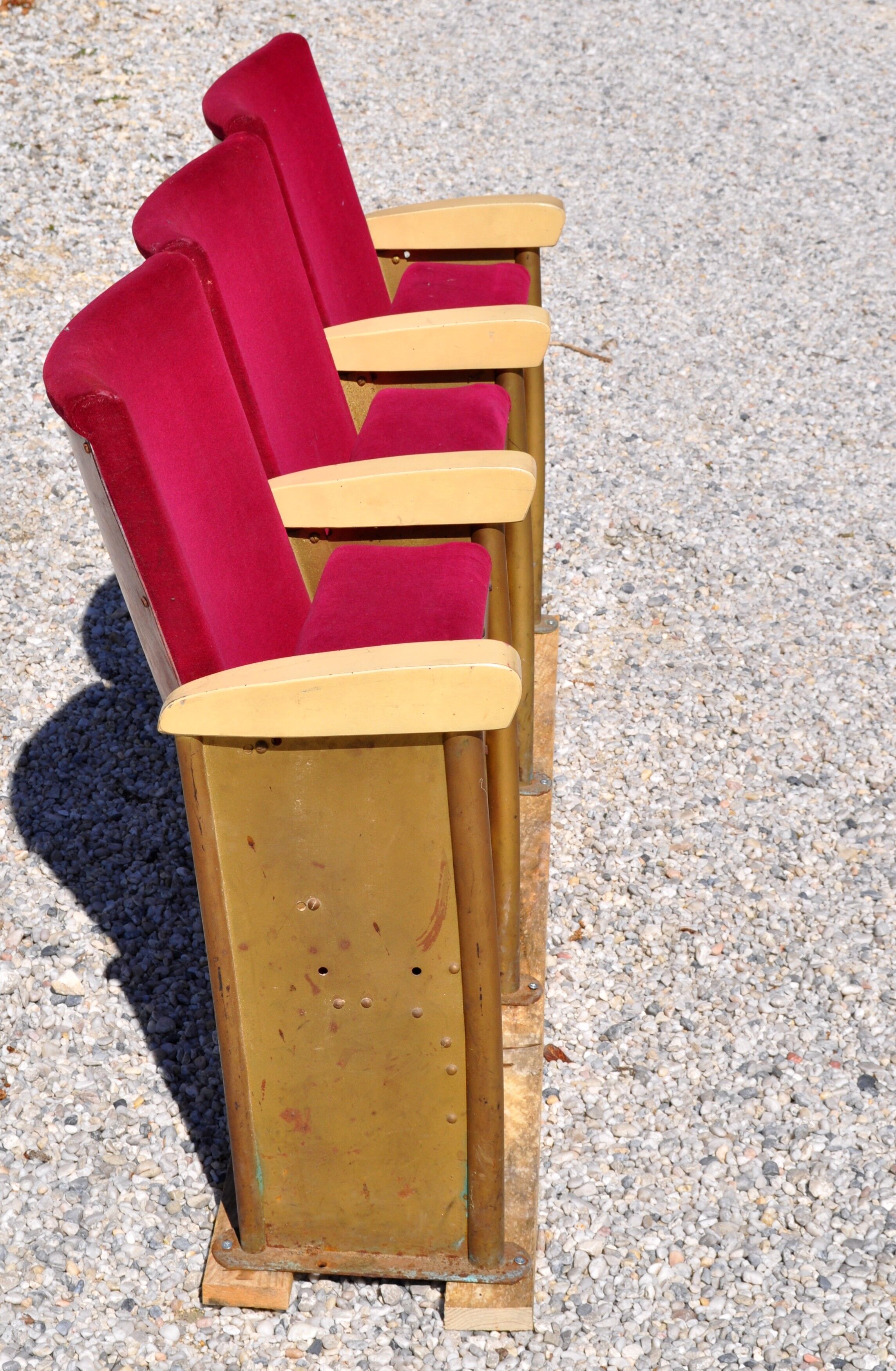 Vintage cinema bench 3 seats
