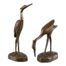 Set of 2 bronze birds