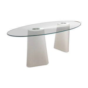 table ovale en crystal