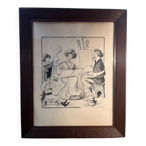 Dessin original sur papier - lucien