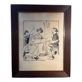 Original drawing on cardboard by Lucien Metivet