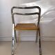 Set of 4 folding chairs with cane and chrome, Cidue by Gorgio Cattelan, 70s.