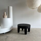 Coffee table en bois massif monoxyle noir