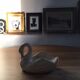 Ceramic swan pocket tray