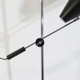 Adjustable desk lamp large model chrome and black, 71 cm.