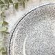3 Black and white speckled Italian earthenware plates