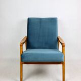 Czech Model Armchair attributed to Jiri Jiroutek in ocean blue, 1970s