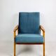 Czech Model Armchair attributed to Jiri Jiroutek in ocean blue, 1970s