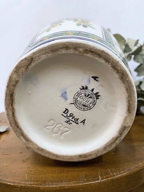 Pair of Boch Frères La Louvière vases, floral decoration signed Charles Catteau