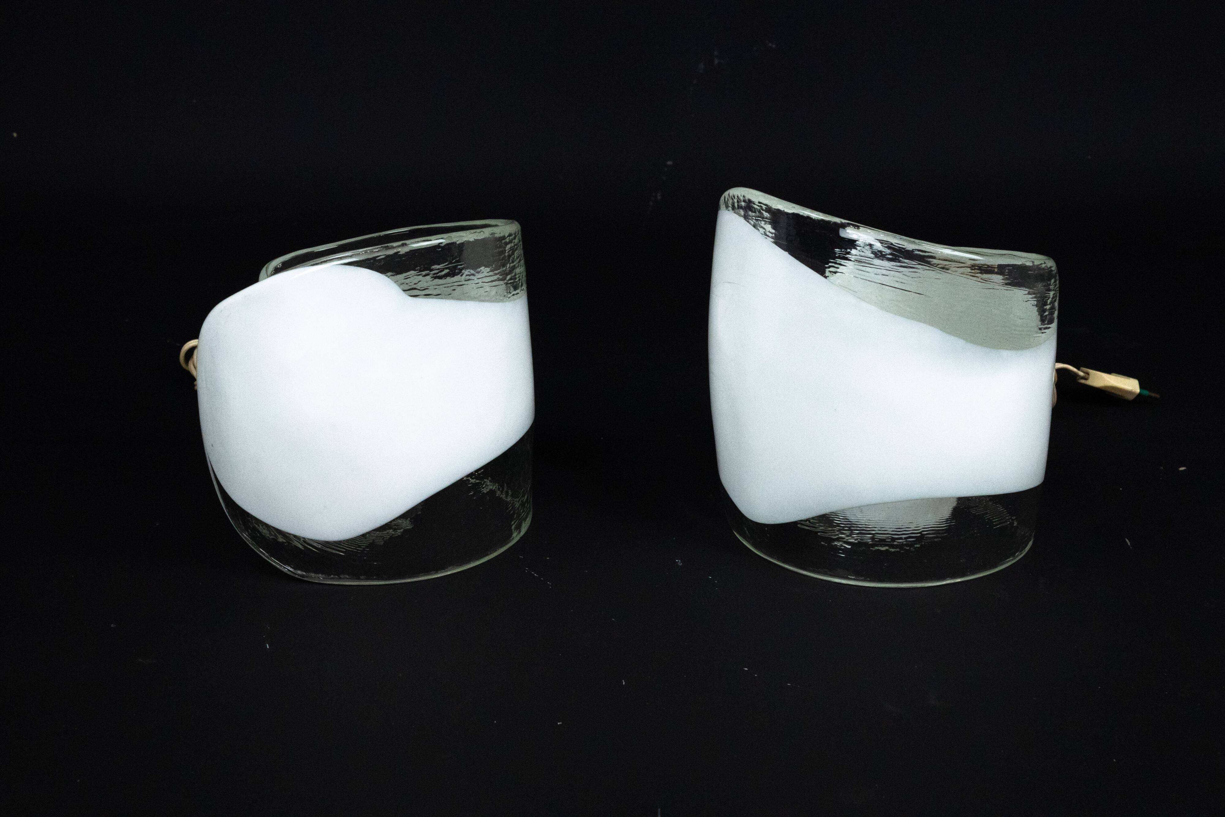 La Murrina, pair of Murano glass table lamps. Italy 1970s