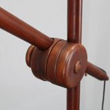 Lampadaire scandinave en pin à contrepoids des années 1970, abat-jour en papier neuf