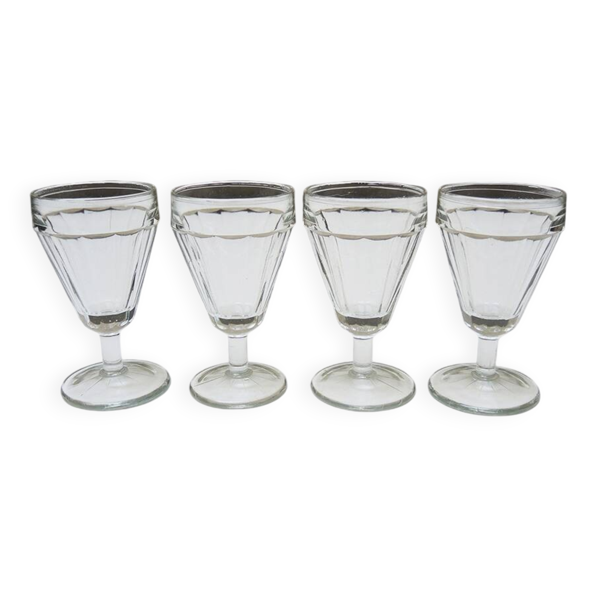4 antique bistro style liqueur glasses