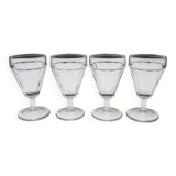 4 anciens verres à liqueur de style bistrot