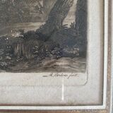 After claude le lorrain, engraving, landscape with shepherds
