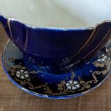 Set of two large Lunéville cups and saucers