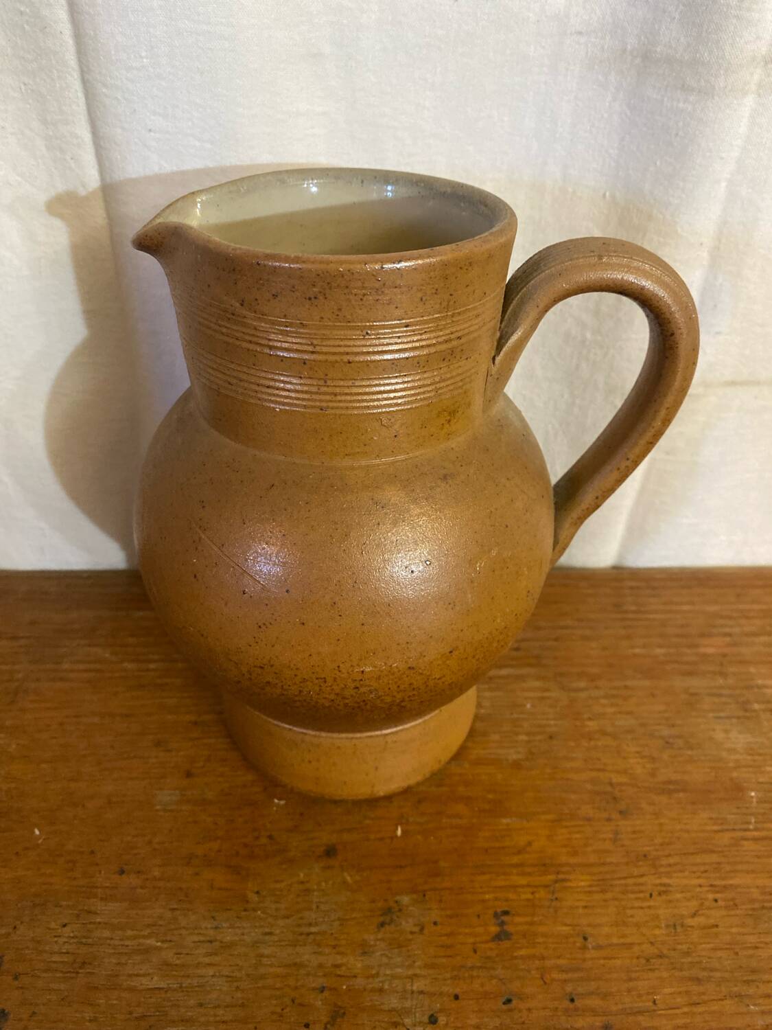 Antique pitcher stoneware from berry brown beige vintage kitchen