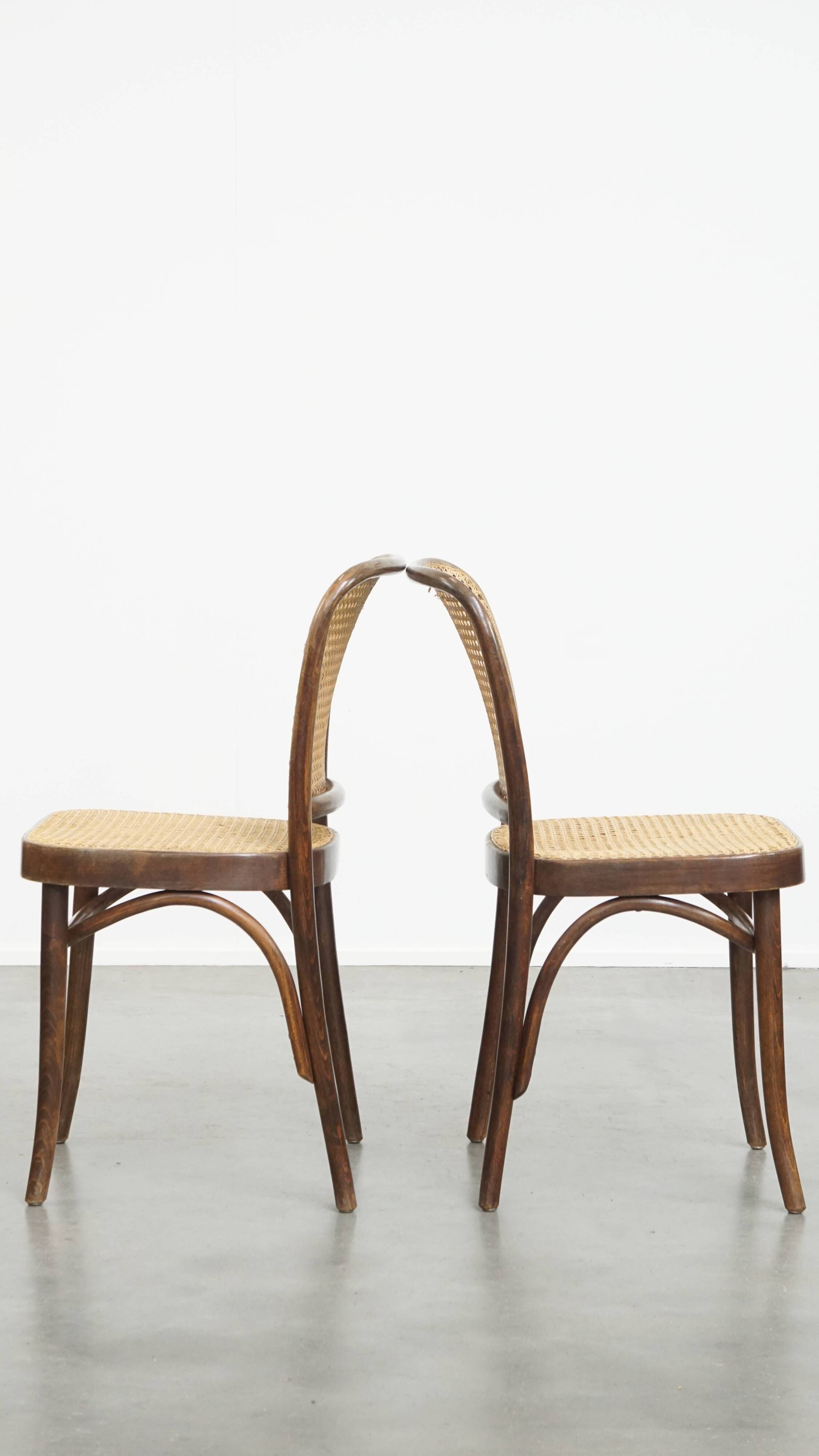 Ensemble de 2 chaises de bistrot avec structure en bois