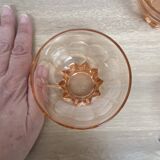 Set of 6 pink star luminarc cups