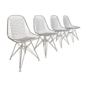 4 chaises en fil de fer