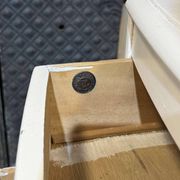 Small English chest of drawers from the 1960s in oak.