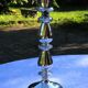 Bougeoir en verre églomisé