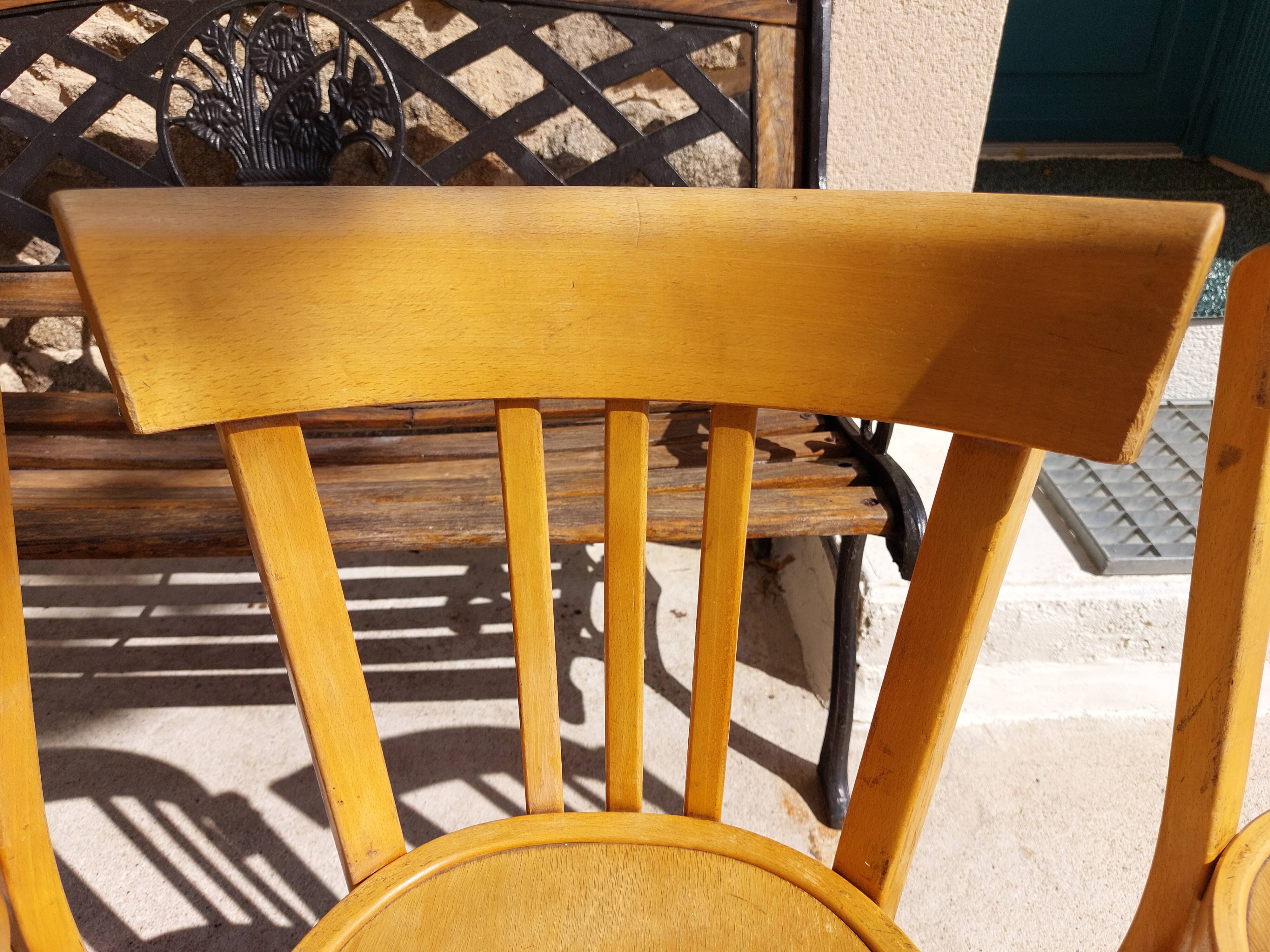 4 Baumann bistro chairs, different shades, vintage