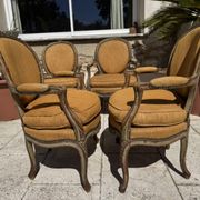 Set of four cabriolet armchairs from the late 19th century in Louis XV style.