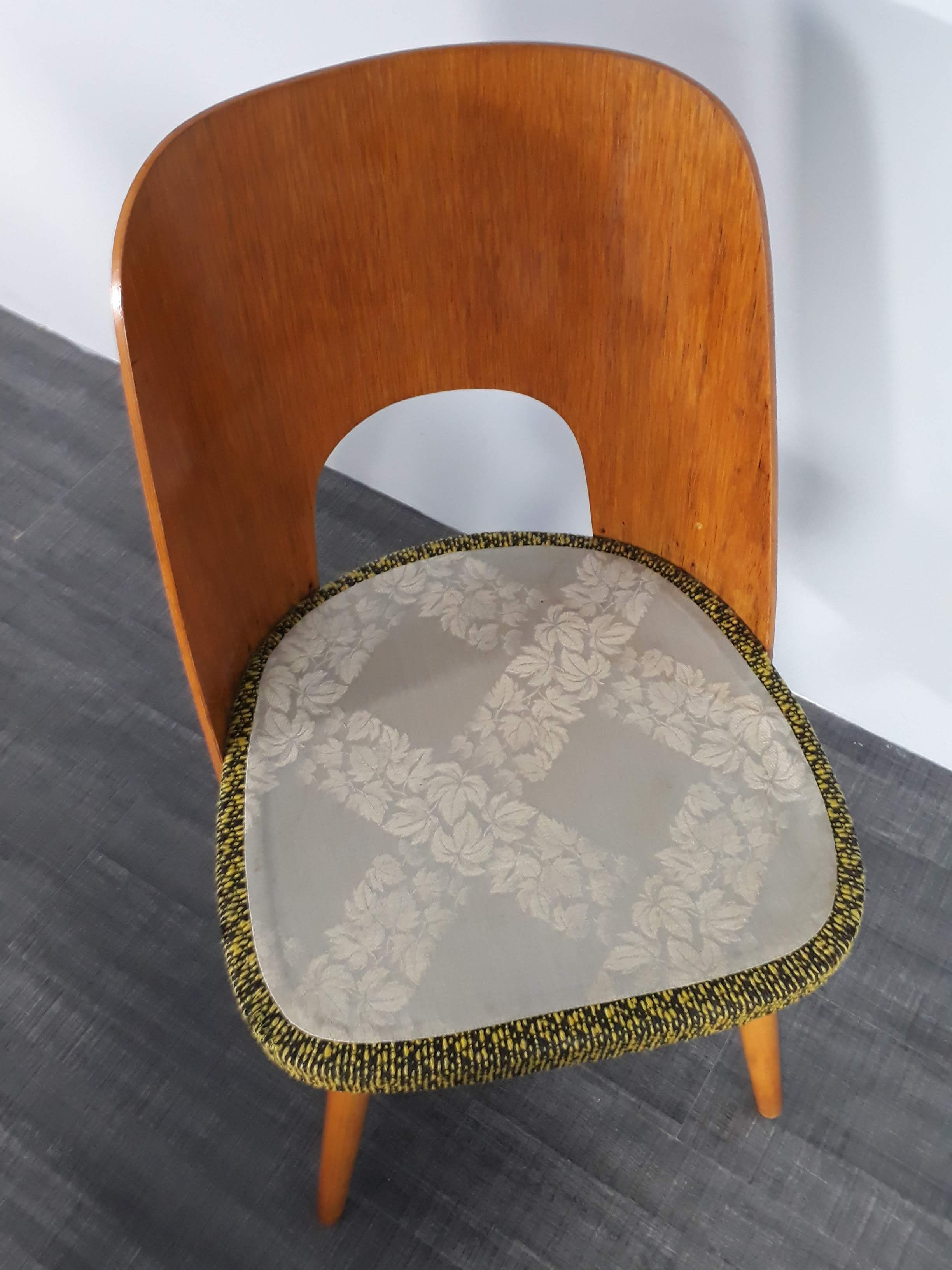 Set 4 chairs in beech Jirak Mid-Century Czechoslovakia 1960 s