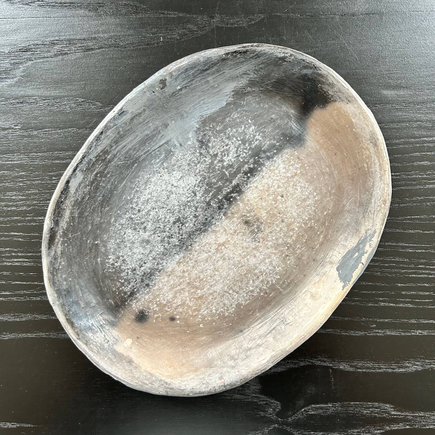 Handmade clay and ash dish