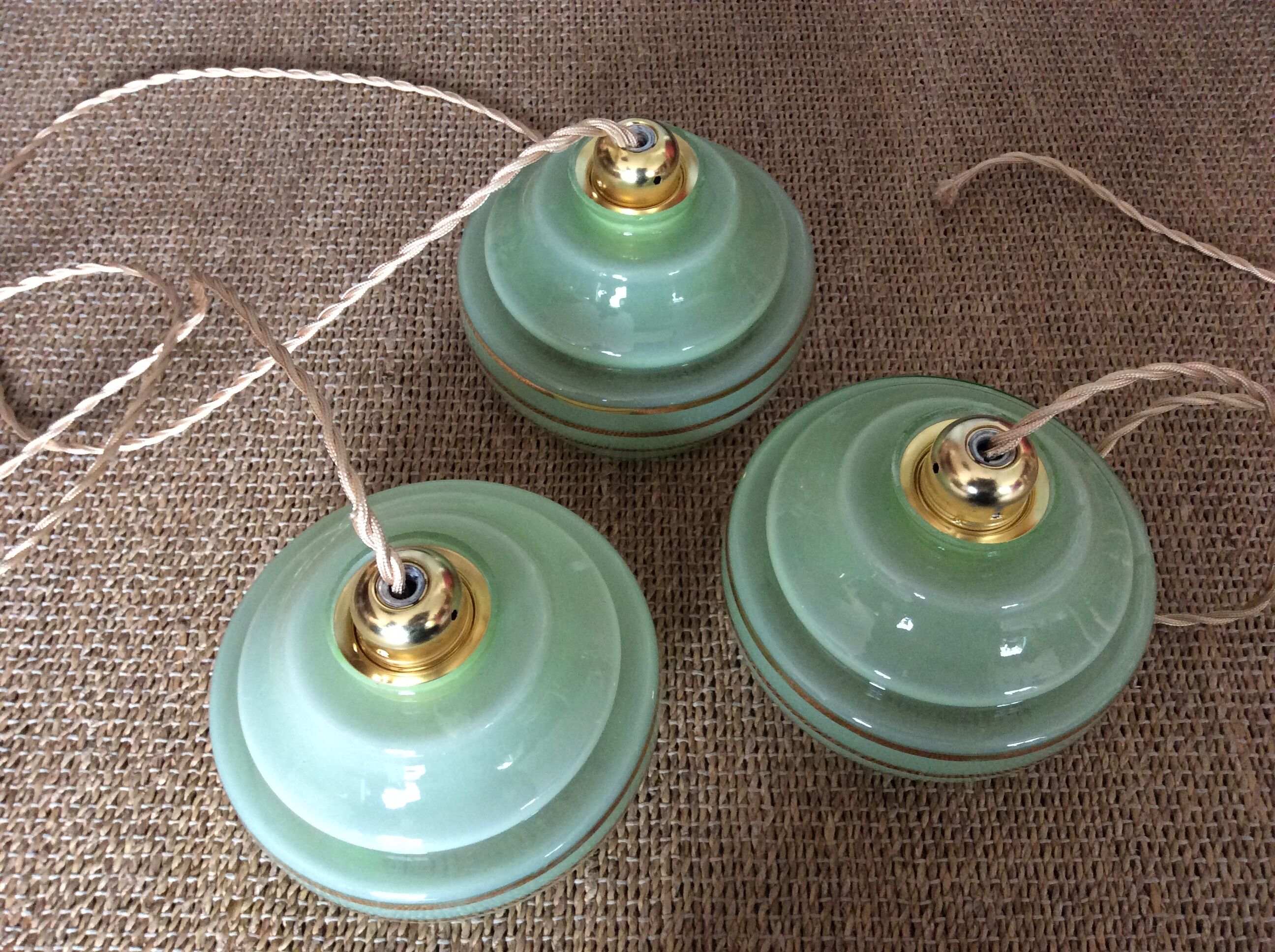 3 vintage pendant lamps