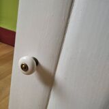 White night table with grey marble top