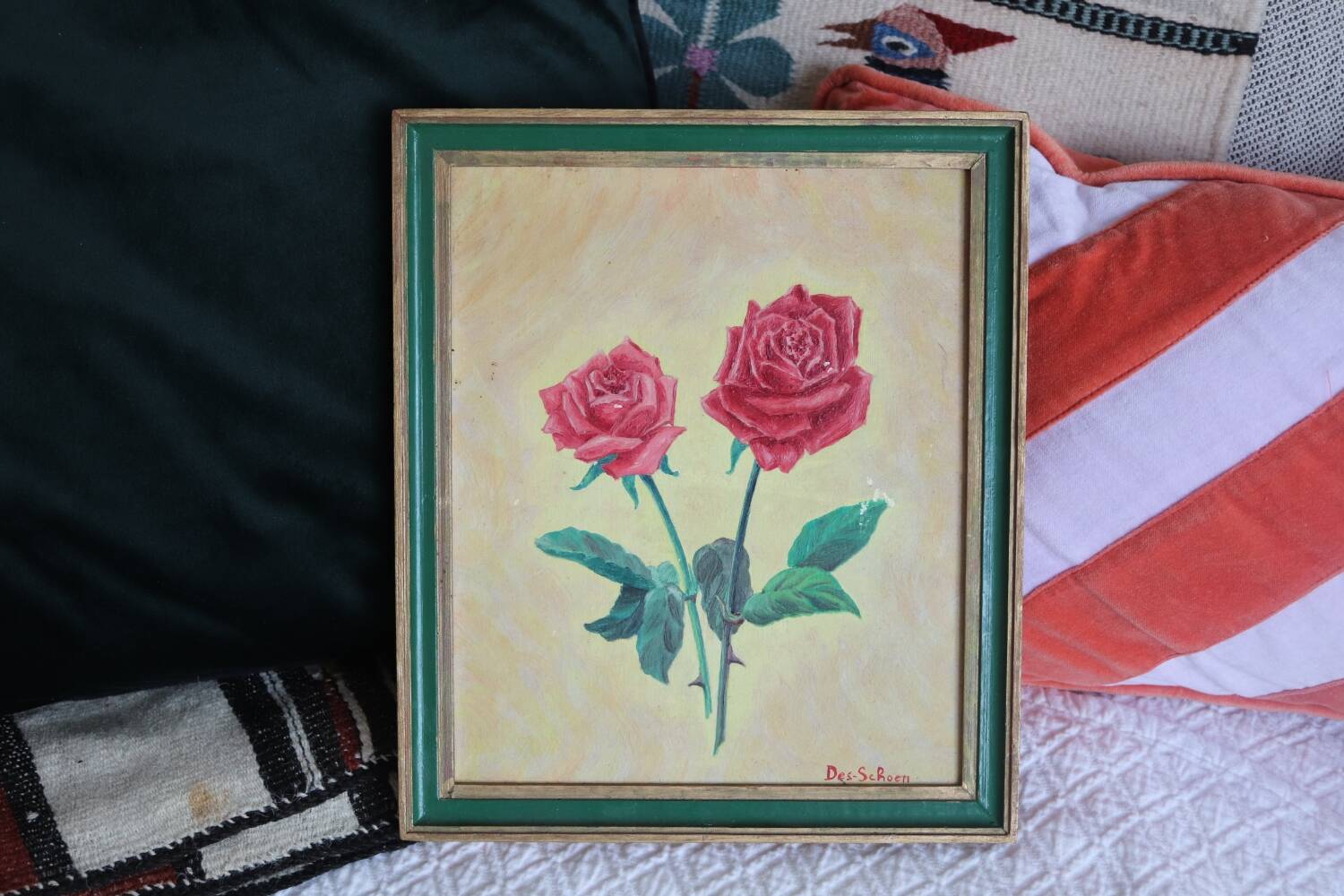 Oil on panel vintage roses