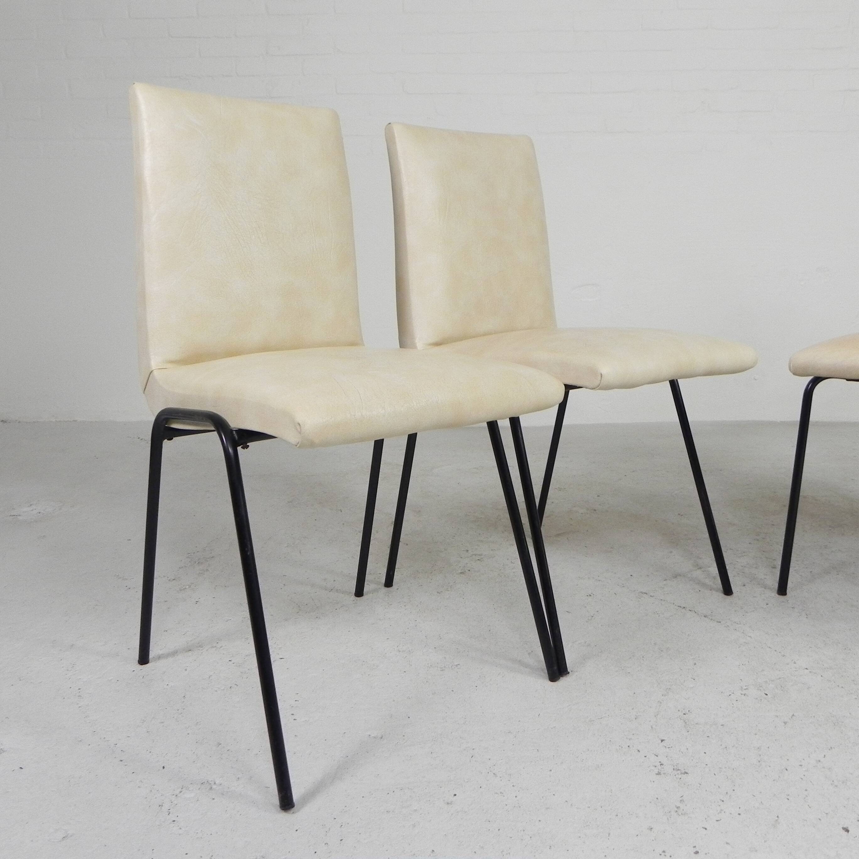 Set of 4 Meurop chairs by Pierre Guariche, 1950s