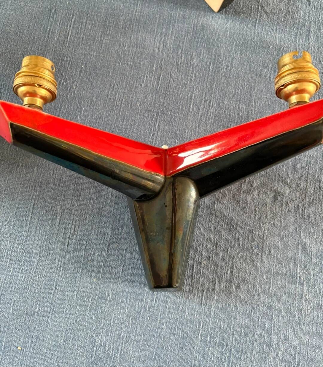 Art Deco ceramic wall light from the 1950s-60s.