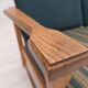 1970s, Scandinavian 2-seater sofa, furniture wool, solid oak wood.