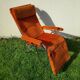 Transat Lafuma Starlax en tubes d'acier & velours orange années 70