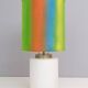 White Encased Glass Table Lamp with Three-Lighting Options, Italy