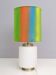 White Encased Glass Table Lamp with Three-Lighting Options, Italy