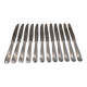 12 silver-plated table knives by Christofle America, 24.5cm