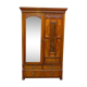 Garde-robe antique en noyer et avec miroir