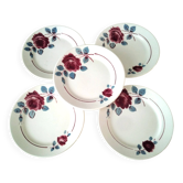 5 dessert plates half porcelain from Badonviller