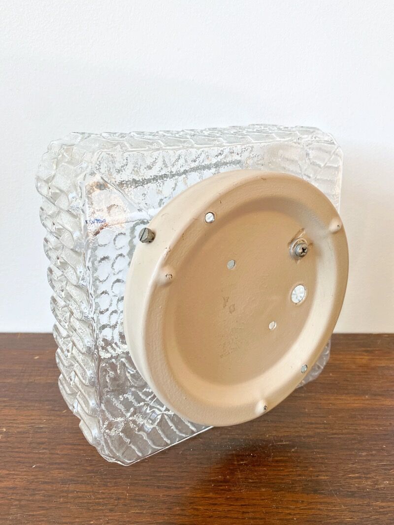 Ceiling lamp or wall lamp in square glass
