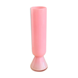 Large vintage vase in pink opaline H40cm