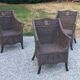 Set de 3 fauteuils en rotin des années 70