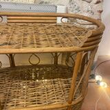 Vintage rattan bedside table