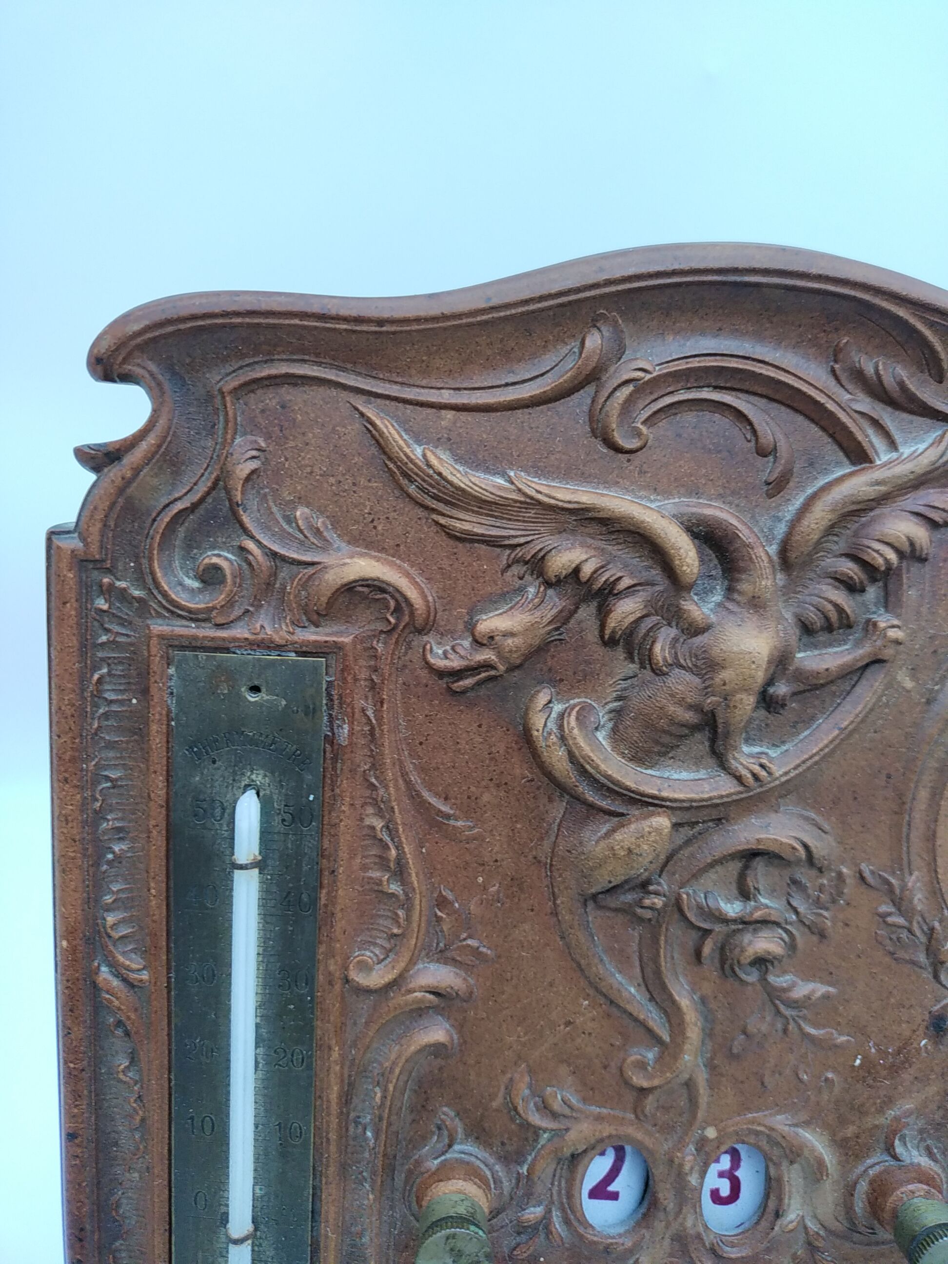 Perpetual calendar Napoleon III . Brass wood enamelled metal. Chimera.