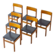 Set of 6 'Abstracta' dining chairs in beech by Jos de Mey, Belgium 1960s