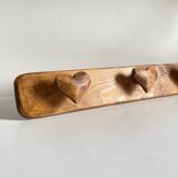Vintage wooden heart coat rack